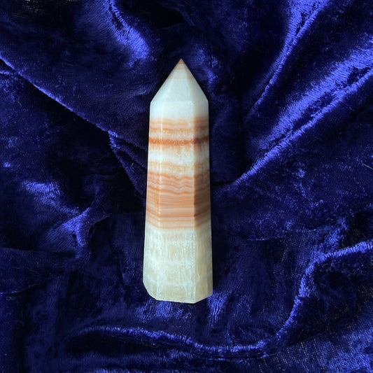 Banded Orange Calcite Tower 9.5cm